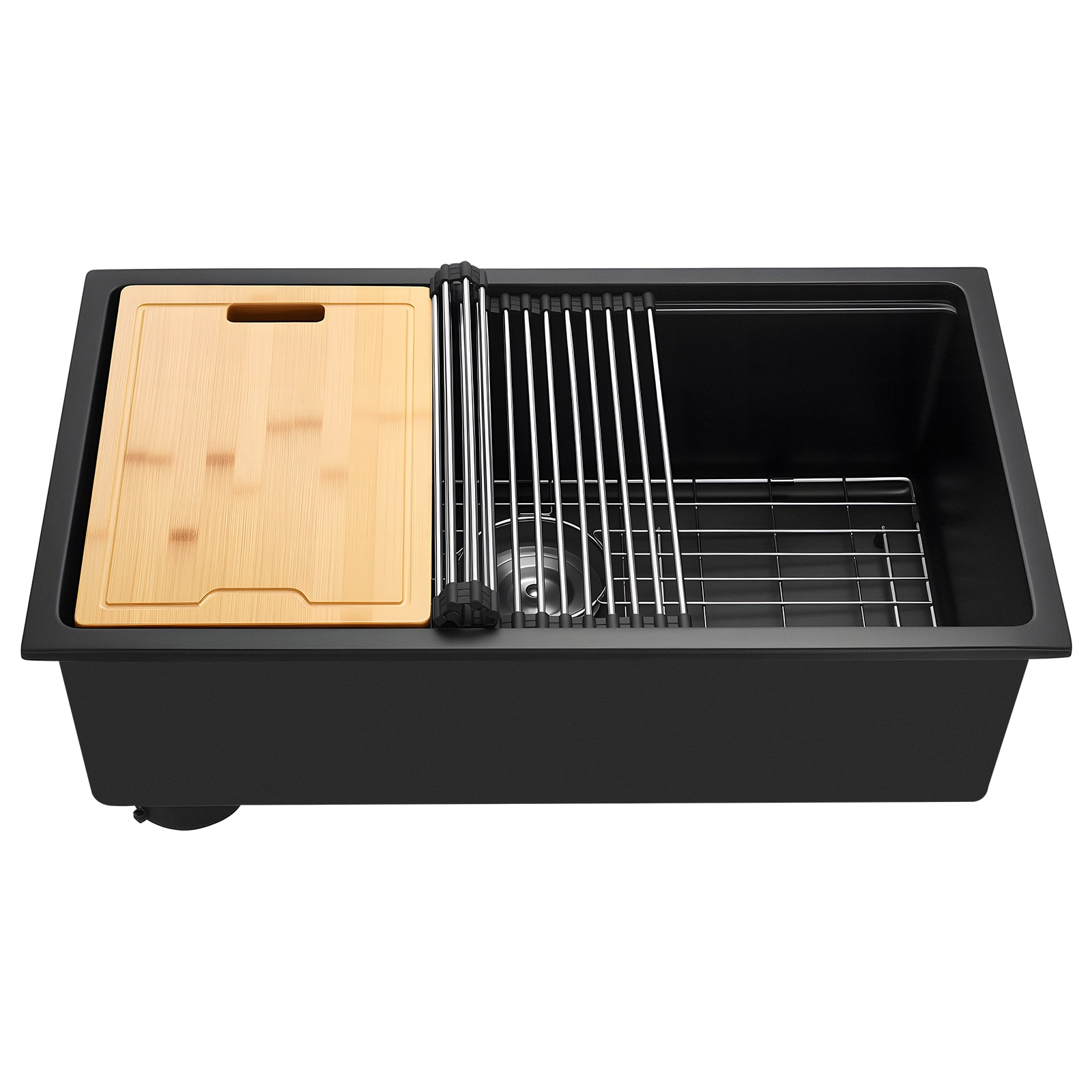 30 Inch Granite Kitchen Sink Undermount Single Bowl Drop-In Basin For RV Bar_voghion.com